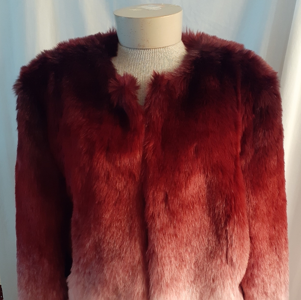 New York & Co Ombré Faux Fur Coat Jacket